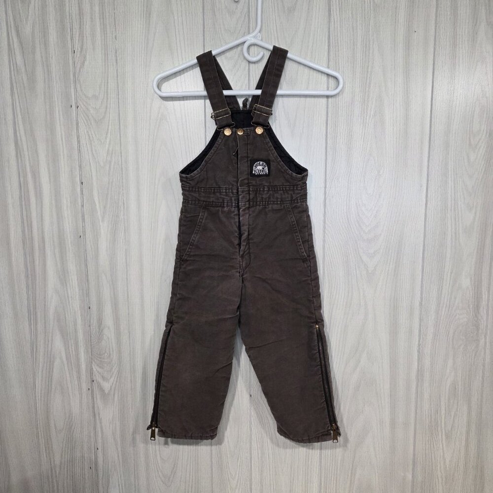 Polar King Youth Bib Overalls Coveralls Insulated Brown Xsmall